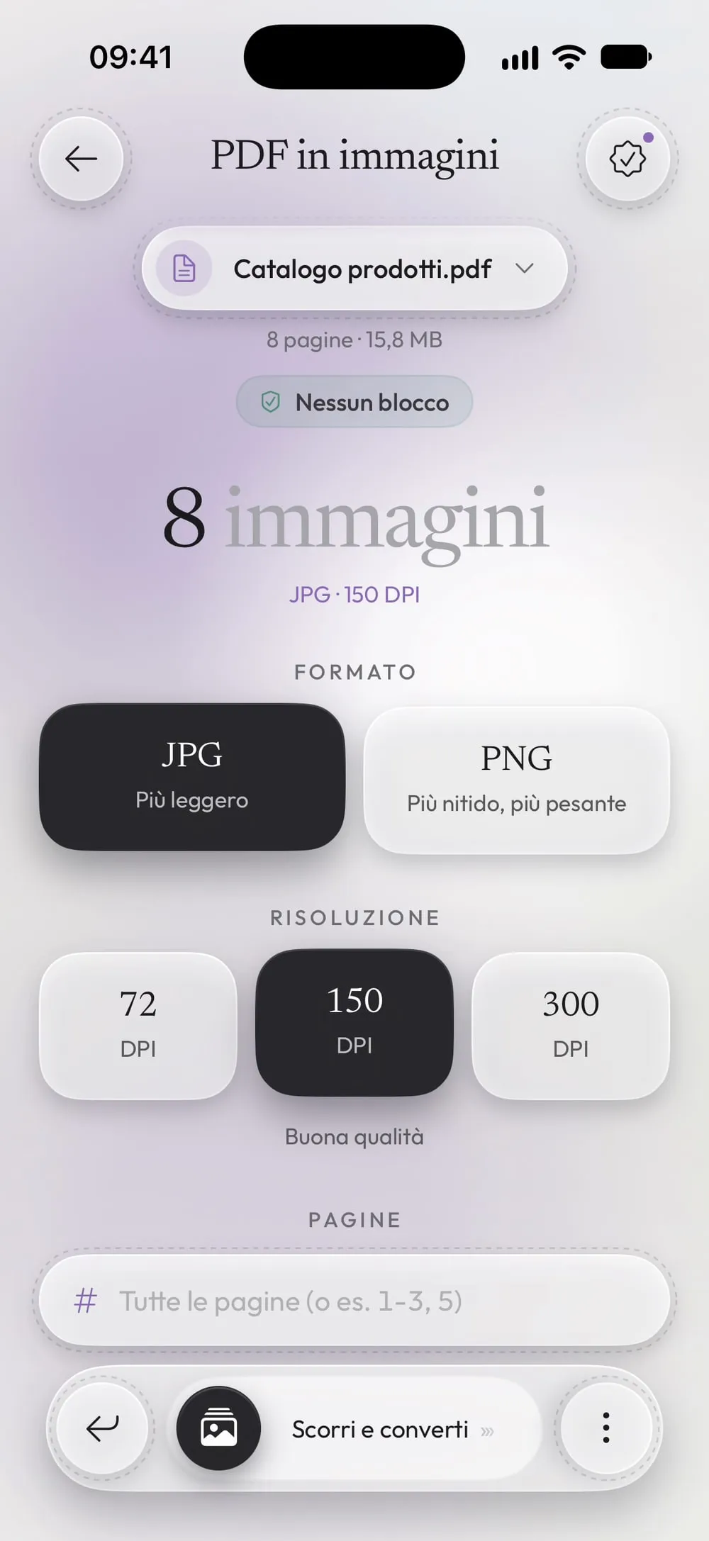 PDF in immagini con Catalogo prodotti.pdf: 8 immagini, JPG, 150 DPI