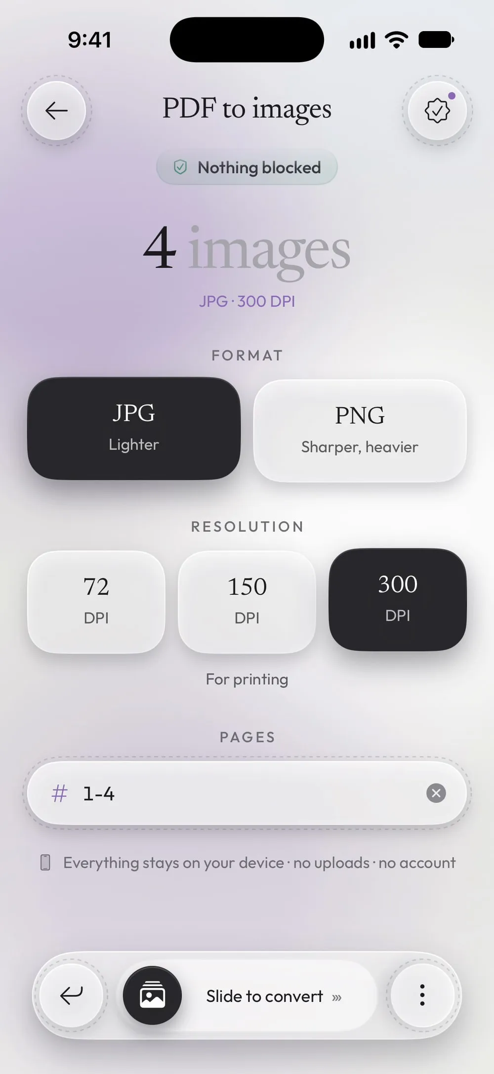 JPG at 300 DPI, for printing, and pages 1-4 typed: 4 images