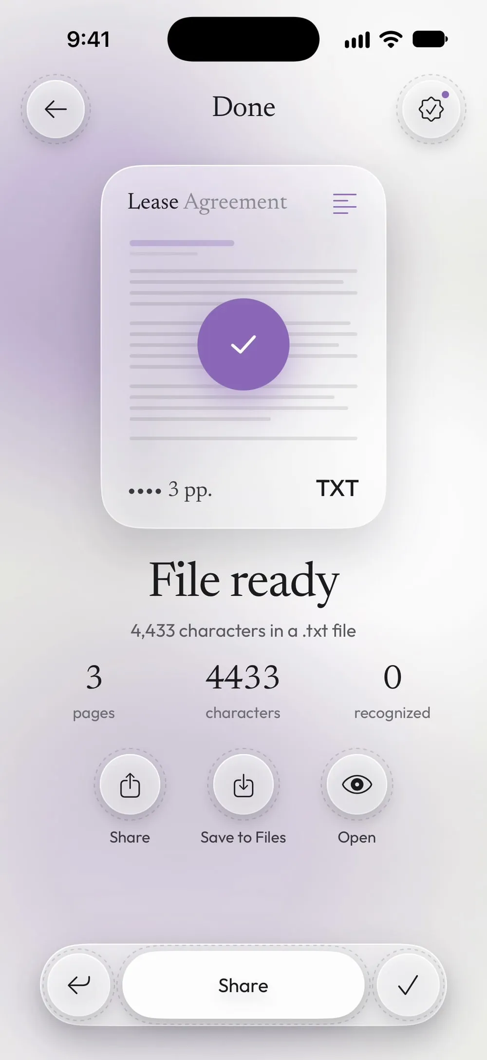 File ready: 4,433 characters in a .txt file from 3 pages