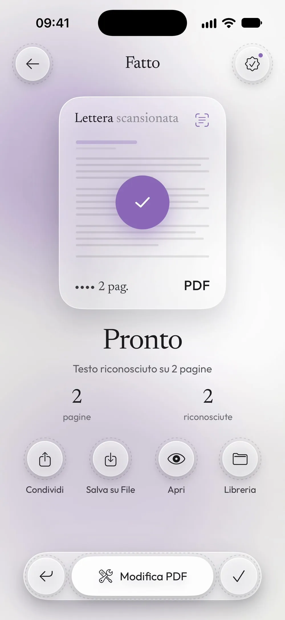 Pronto: testo riconosciuto su 2 pagine