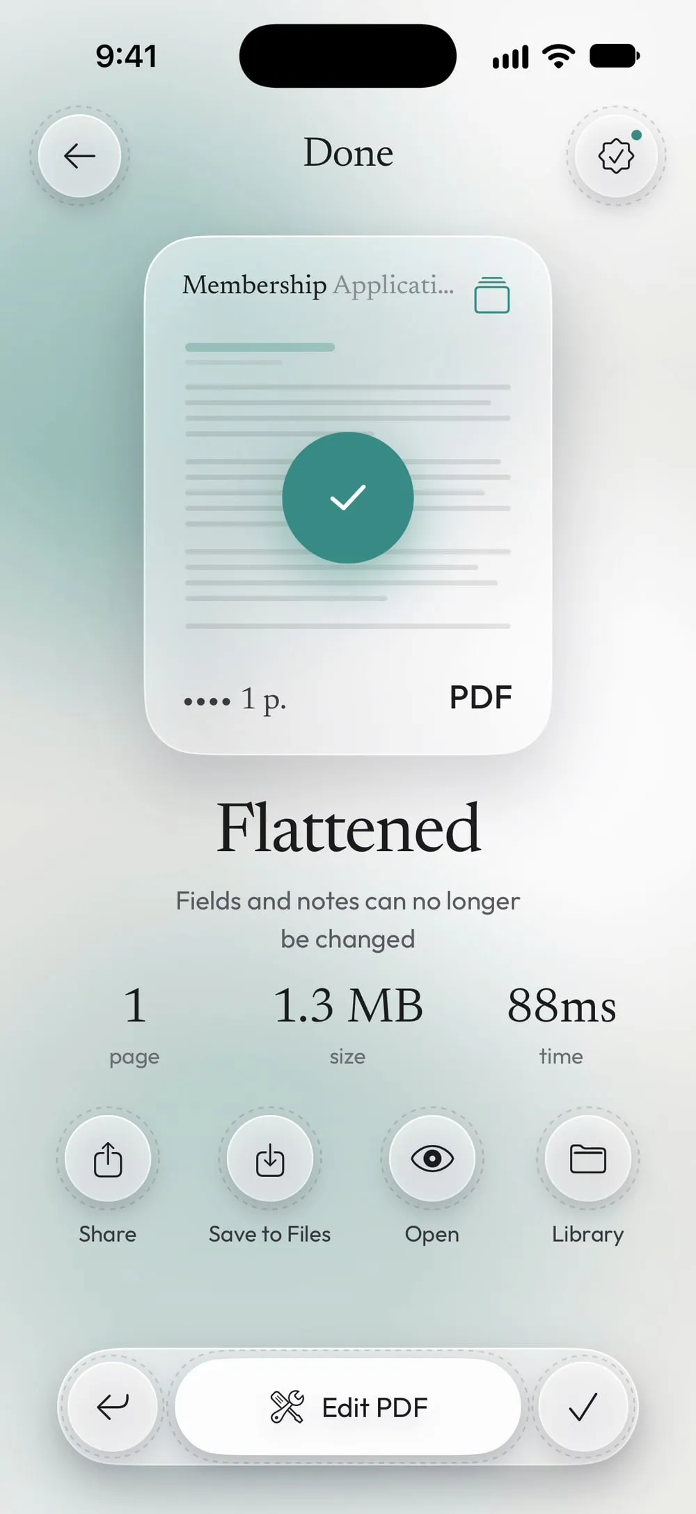 Flattened: fields and notes can no longer be changed