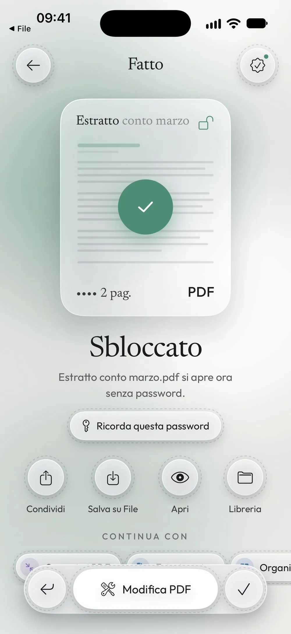 Sbloccato: l'estratto conto ora si apre senza password