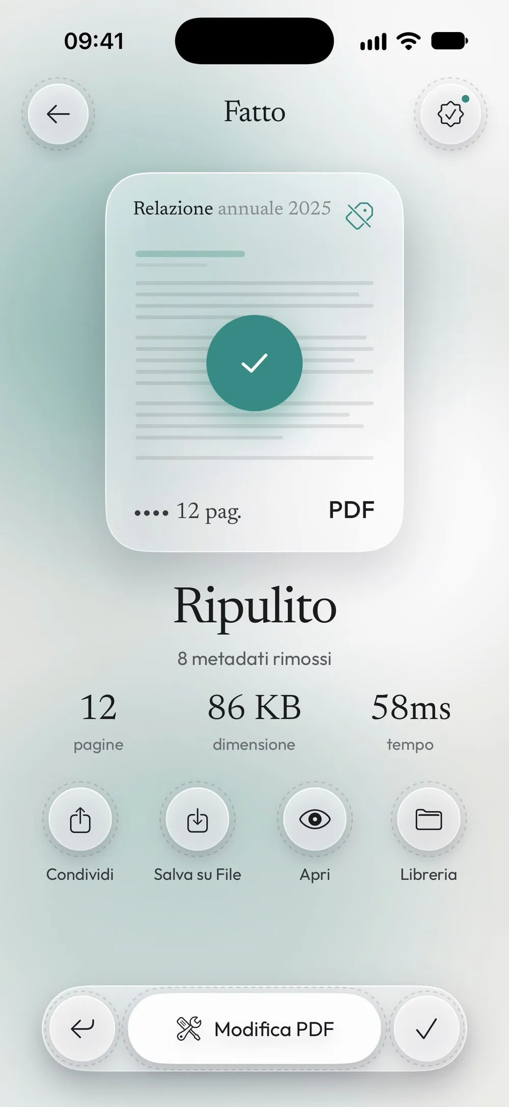 Ripulito: metadati rimossi