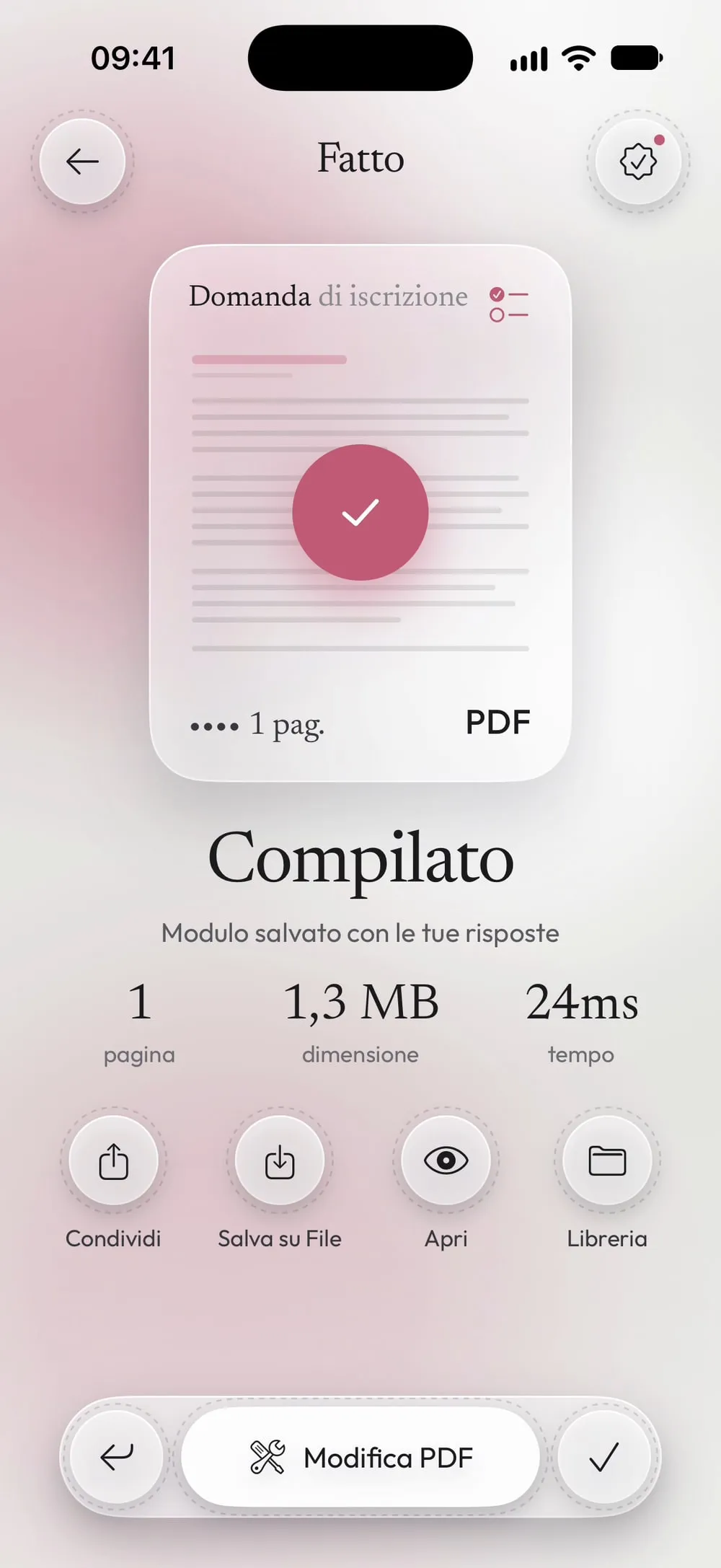 Compilato: modulo salvato con le tue risposte