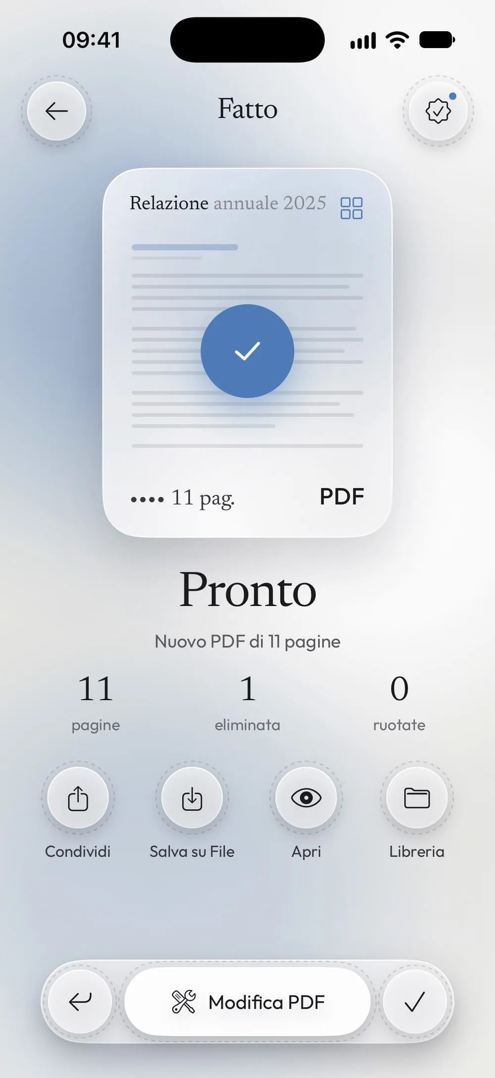 Pronto: nuovo PDF di 11 pagine, 1 eliminata