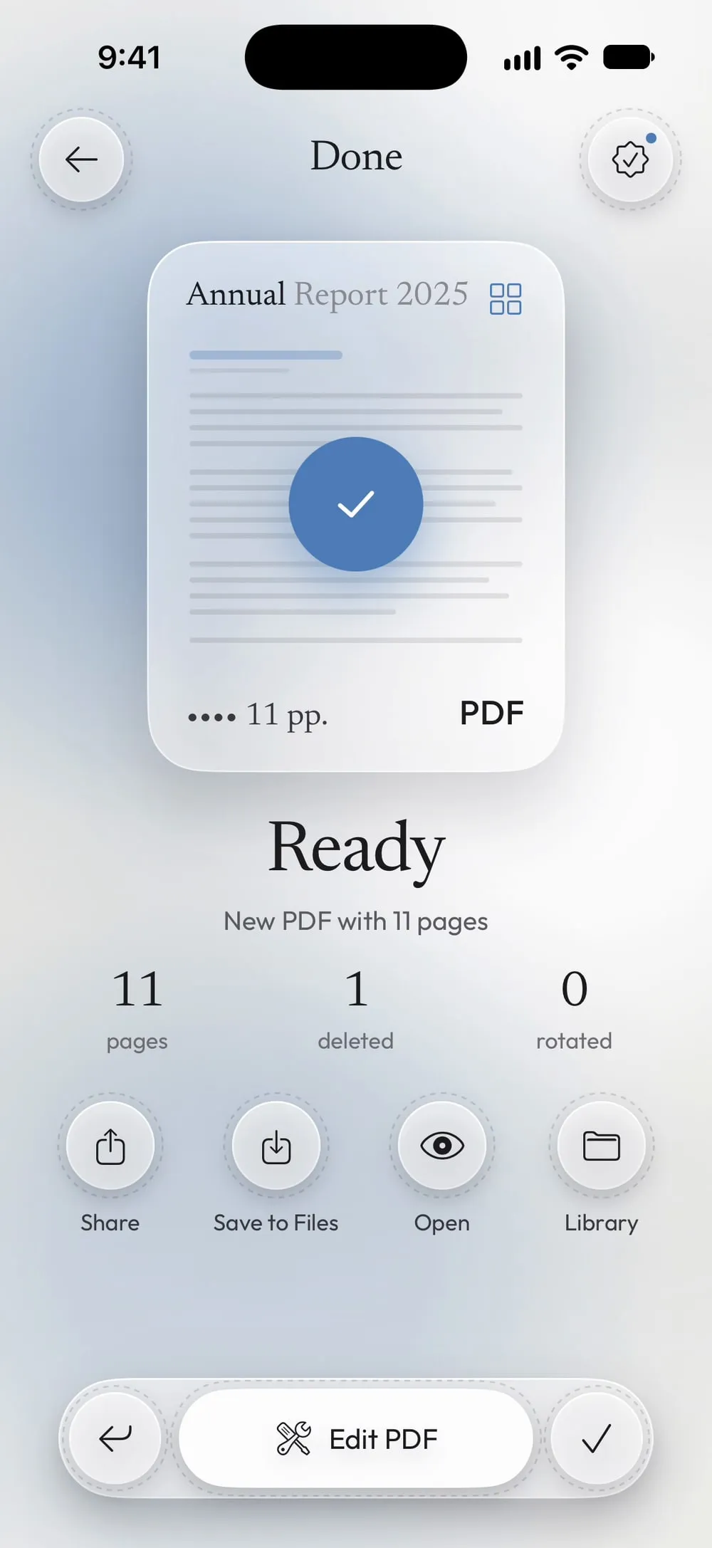 Ready: new PDF with 11 pages, 1 deleted